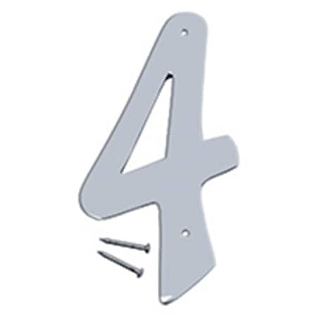 Hy-Ko 4 In Satin Nickel Finish Number 4, 10PK A31204